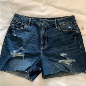 Old Navy High Rise Distressed Jean Shorts